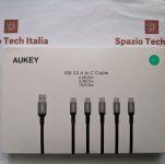 Aukey CB-CMD2 set di 5 cavi USB C a USB 3.0 in nylon intrecciato