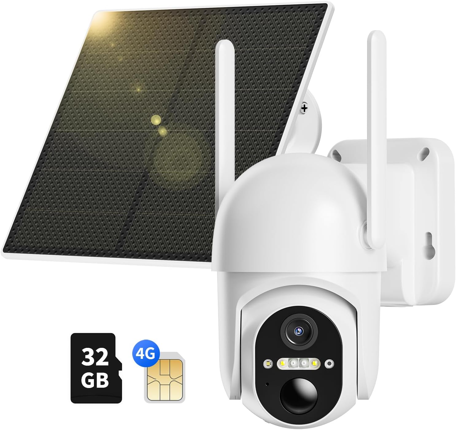 Telecamera Di Sicurezza 4G LTE A Energia Solare 3MP 2K - PTZ Wireless Esterna 360°, Rilevamento PIR, Visione Notturna A Colori, Conversazione Bidirezionale, Con Scheda SIM Integrata - 5