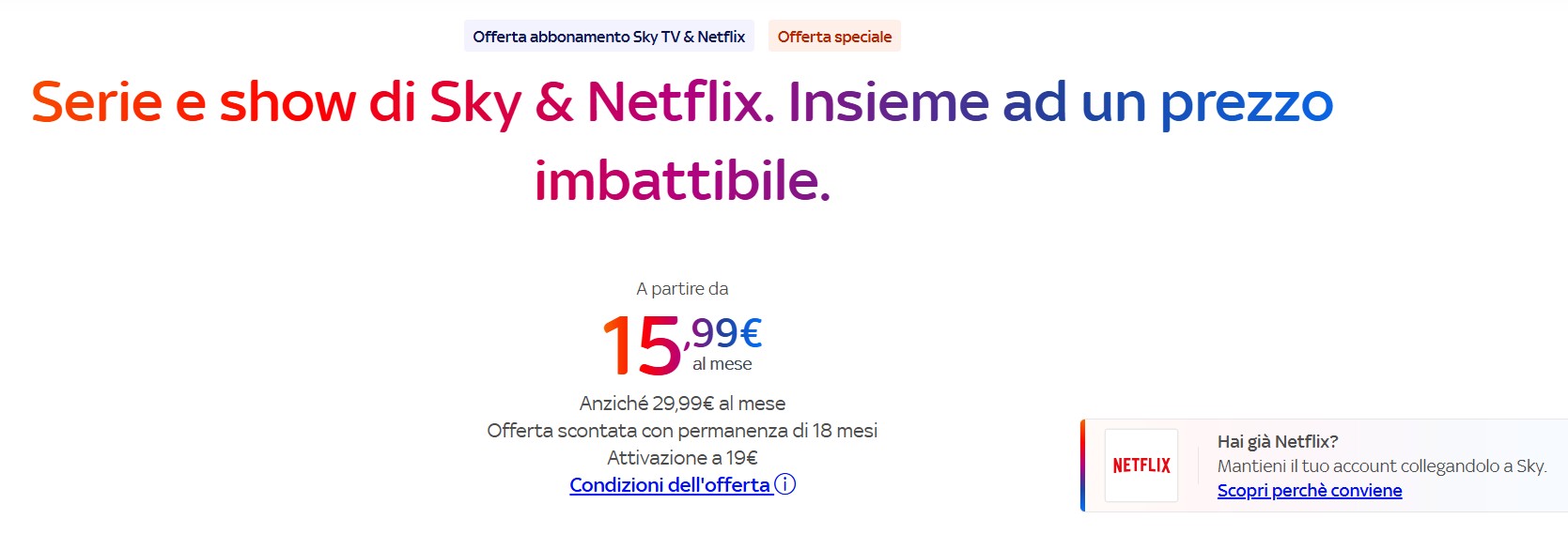 Sky: Promo Netflix, Promo Sport, Promo Cinema e Prova Sky a partire da 9€ - Spazio Tech Italia